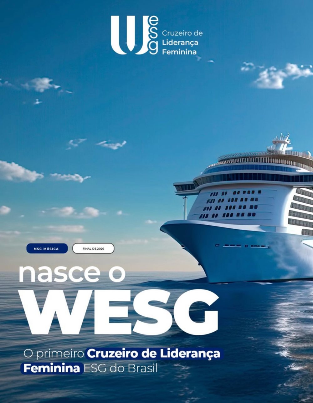Navio de cruzeiro — nasce o WESG, primeiro Cruzeiro de Liderança Feminina ESG do Brasil